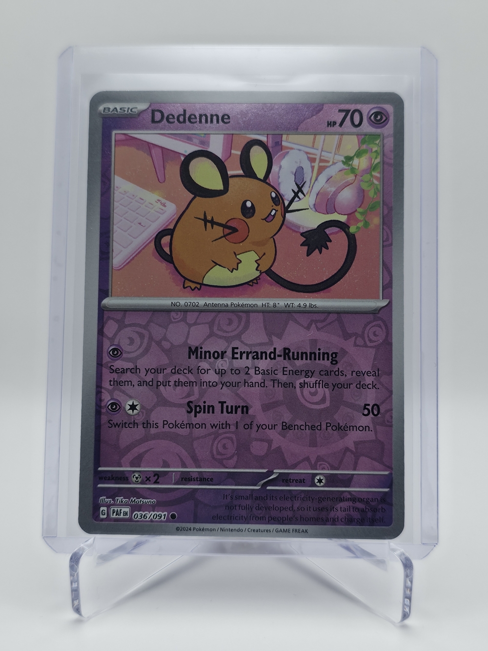 Pokémon TCG - Dedenne - Paldean Fates - Reverse Holo - 036/091